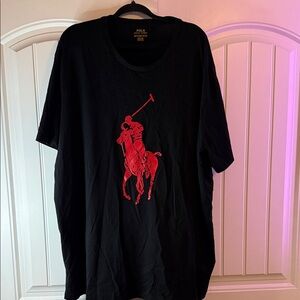 Polo by Ralph Lauren Black Tee with Red Graphic